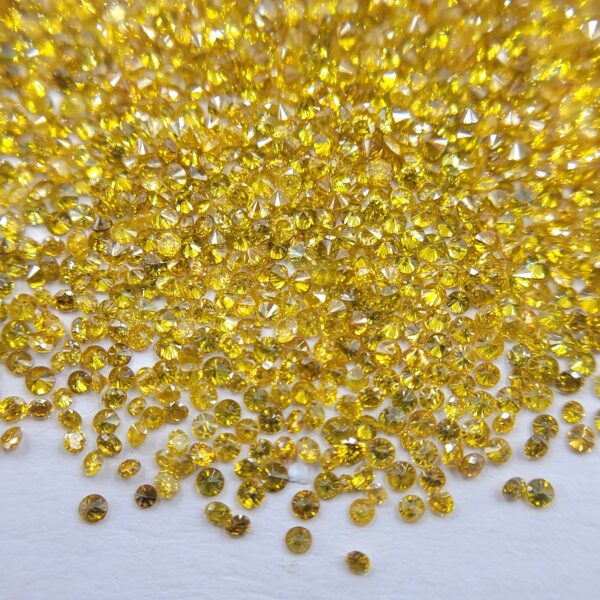 (H31) Natural Golden Yellow Color Round Brilliant Cut Diamonds