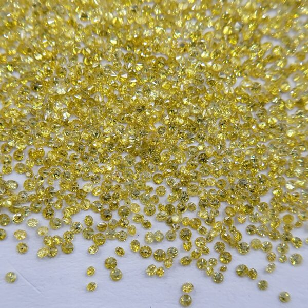 (H58) Natural Fancy Vivid-Intense Yellow color Round Brilliant Cut Diamonds