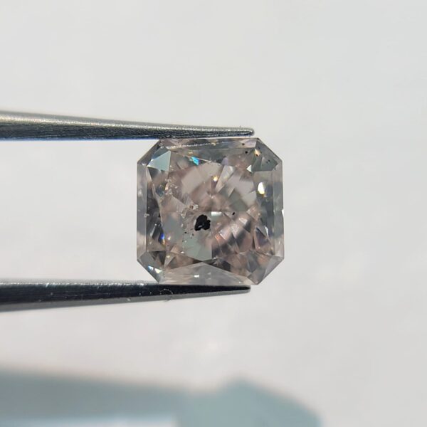 (M296) Natural Fancy Brownish Pink 0.56ct I1 Clarity Radiant Shape GIA Certified Diamond