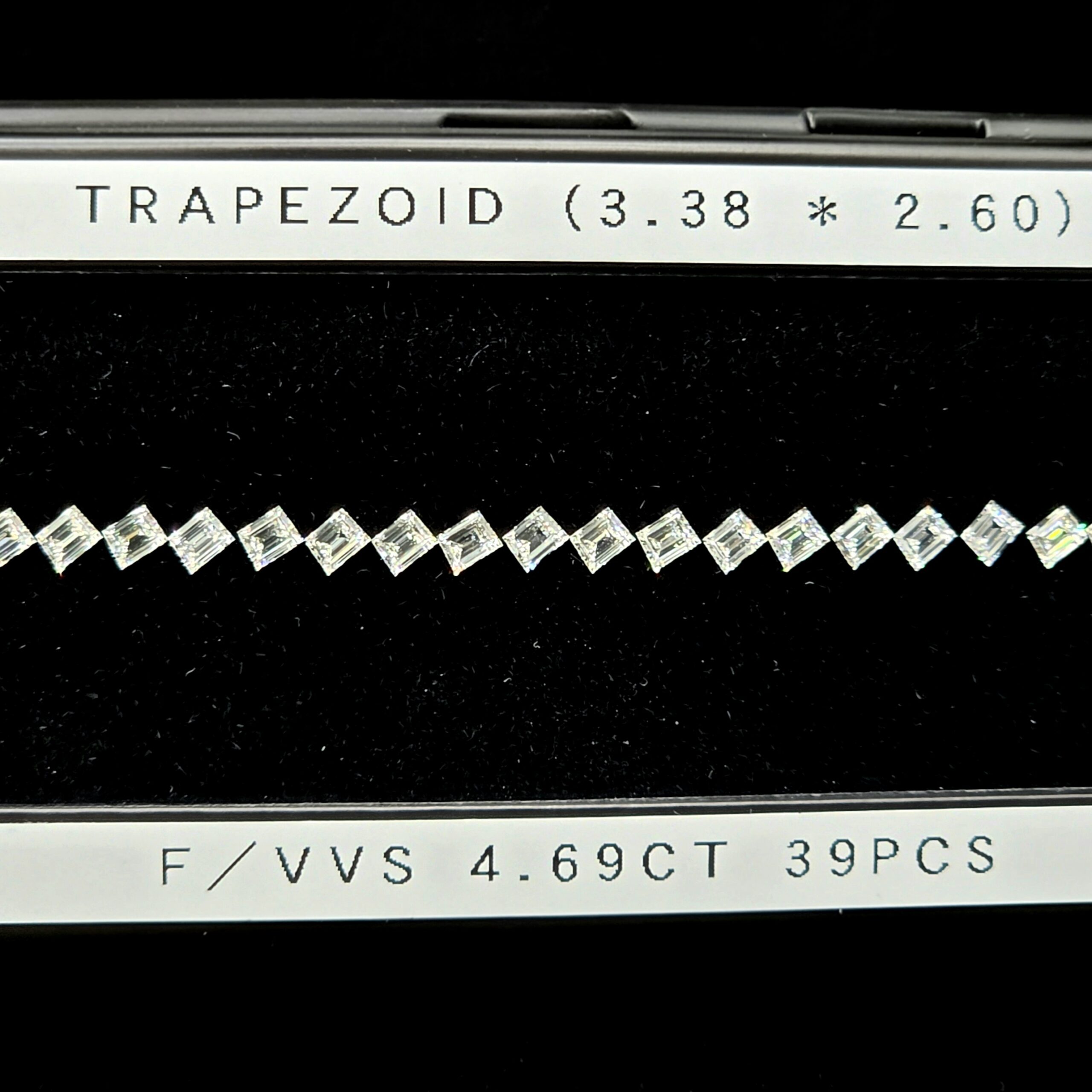 Natural Fancy White color VVS Clarity Trapezoid shape Diamond Bracelet layout