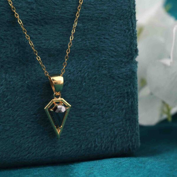 Modern Kite Cut Black Diamond Pendant in 14KT Gold