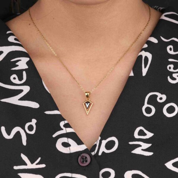 Modern Kite Cut Black Diamond Pendant in 14KT Gold