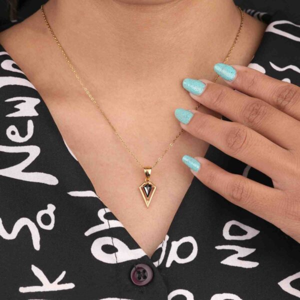 Modern Kite Cut Black Diamond Pendant in 14KT Gold