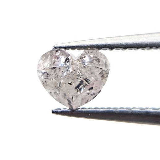 1.01 CT GIA Certified Light Pink Heart Cut Salt & Pepper Natural Loose Diamond
