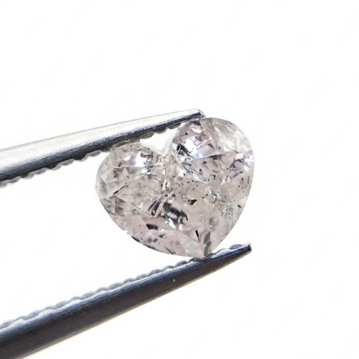 1.01 CT GIA Certified Light Pink Heart Cut Salt & Pepper Natural Loose Diamond