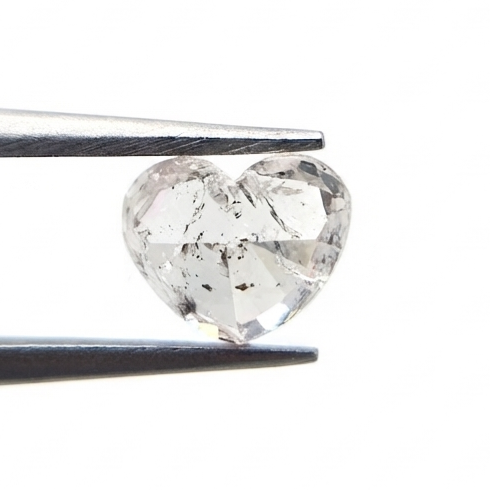 1.01 CT GIA Certified Light Pink Heart Cut Salt & Pepper Natural Loose Diamond