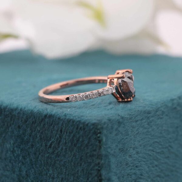 Romantic Heart Diamond Ring – Dual Stone Promise Ring in Rose Gold