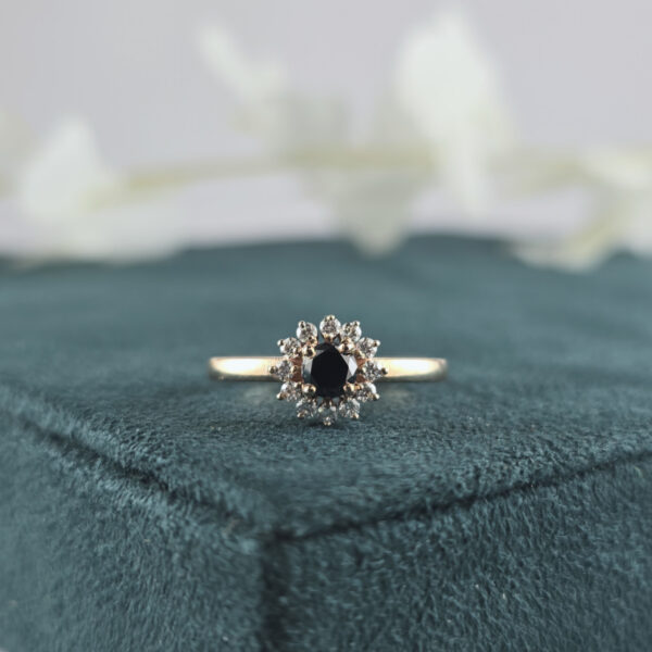 Vintage-Inspired Black Diamond Ring in 10K Rose Gold