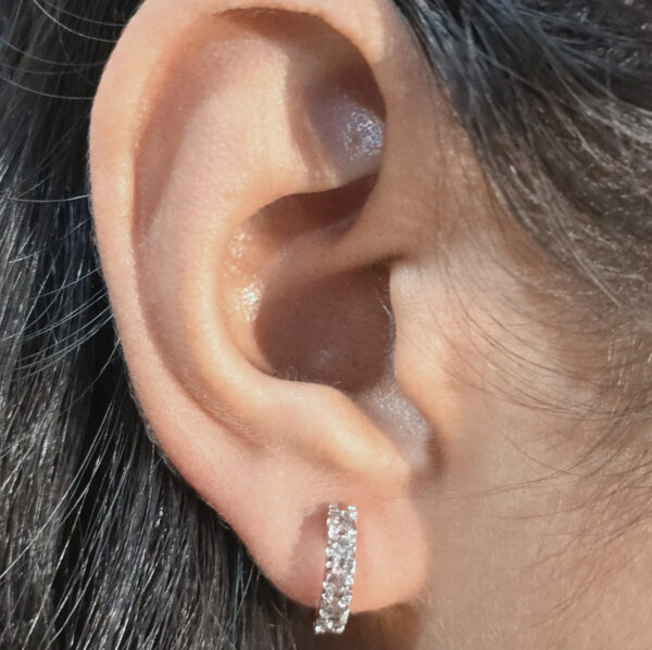Elegant 10K Gold Diamond Huggie Hoop Earrings – Unisex Minimalist Design