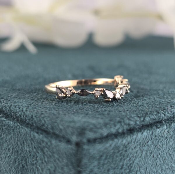 Naturally Bold – Round, Marquise & Pear Salt and Pepper Diamond Band