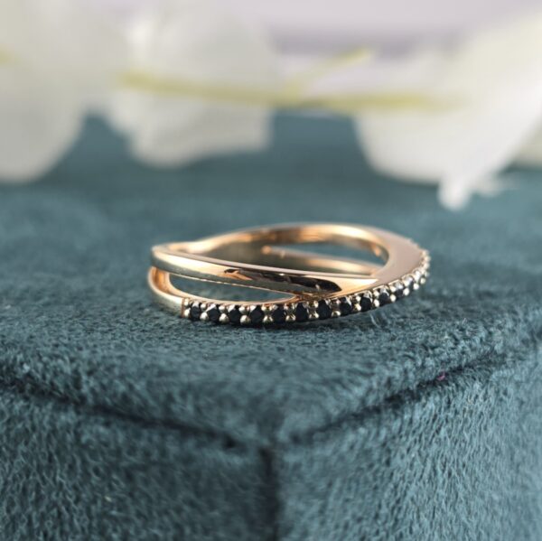 Black-Tie Minimalism: Round Black Diamond Stacking Band