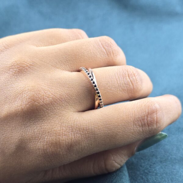 Black-Tie Minimalism: Round Black Diamond Stacking Band