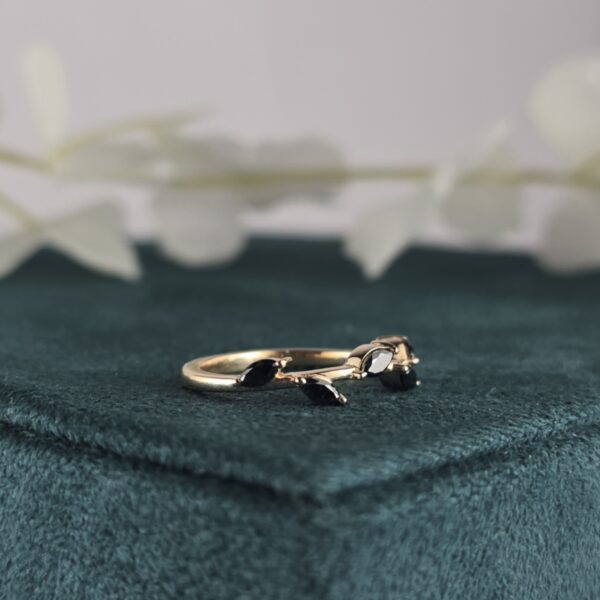 Effortlessly Bold: Marquise Black Diamond Band
