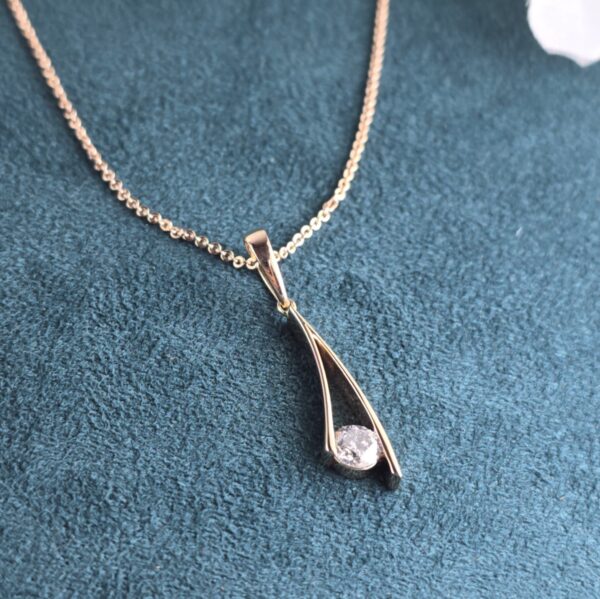 Grace in Every Curve: Round Salt and Pepper Diamond Pendant