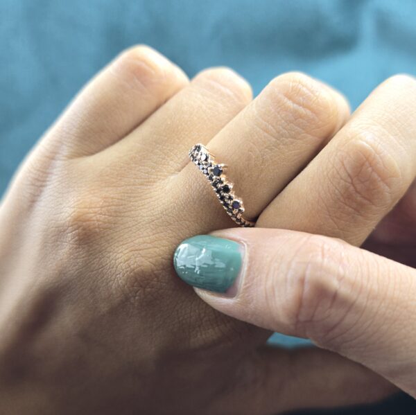 Fierce & Elegant – Round Black Diamond Ring That Redefines Classic Style