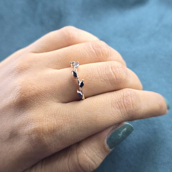 Effortlessly Bold: Marquise Black Diamond Band