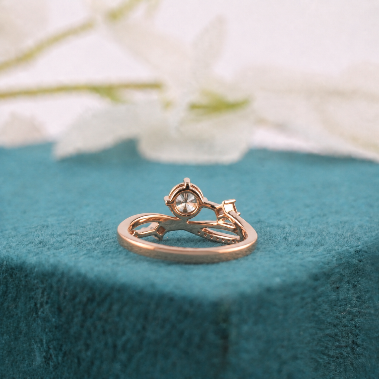 Raw Elegance – Round & Princess Salt and Pepper Diamond Ring