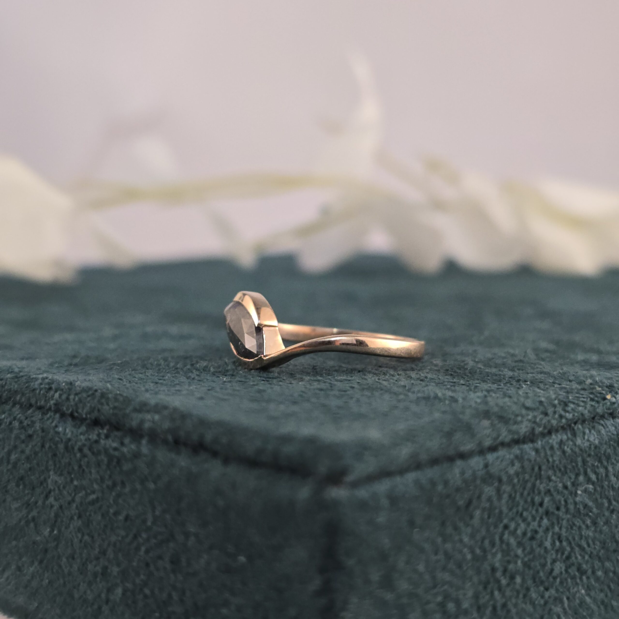 One Marquise Salt and Pepper Diamond Ring – Bold, Modern Charm