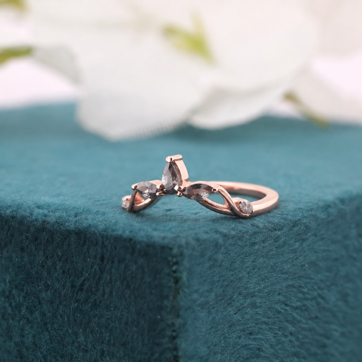 Timeless Twist – Marquise, Pear & Round Diamond Ring