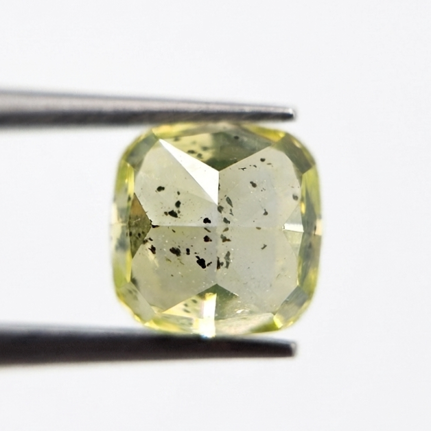 2.01 CT Rare Fancy Intense Yellowish Green Cushion Cut Natural Loose Diamond