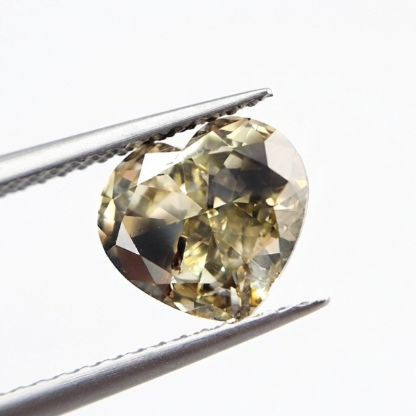 5.03 CT Rare Fancy Brownish Green Heart Shape Natural Loose Diamond