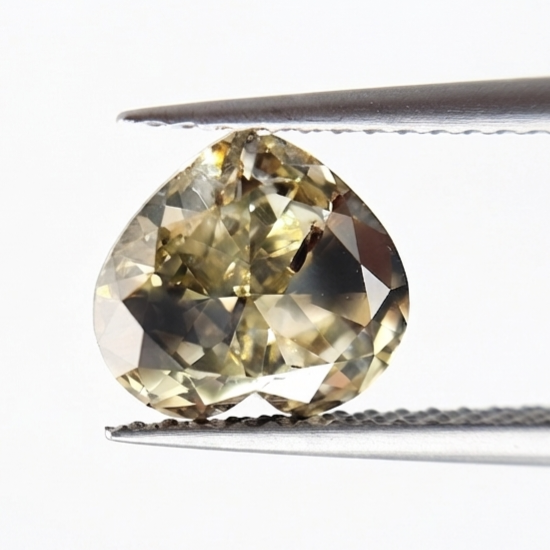 5.03 CT Rare Fancy Brownish Green Heart Shape Natural Loose Diamond