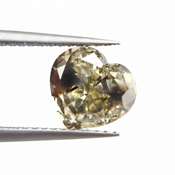 5.03 CT Rare Fancy Brownish Green Heart Shape Natural Loose Diamond