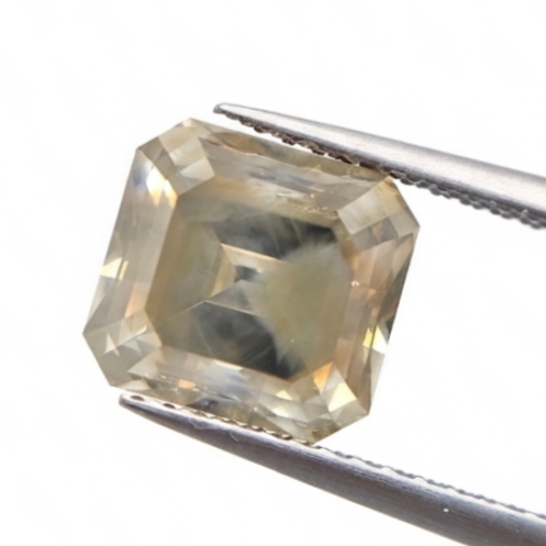 7.26 CT Colossal Fancy Brownish Greenish Asscher Cut Natural Loose Diamond