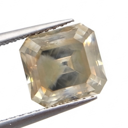 7.26 CT Colossal Fancy Brownish Greenish Asscher Cut Natural Loose Diamond
