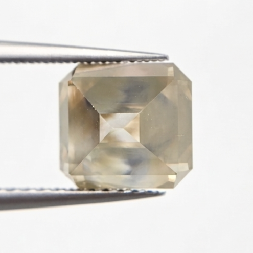 7.26 CT Colossal Fancy Brownish Greenish Asscher Cut Natural Loose Diamond
