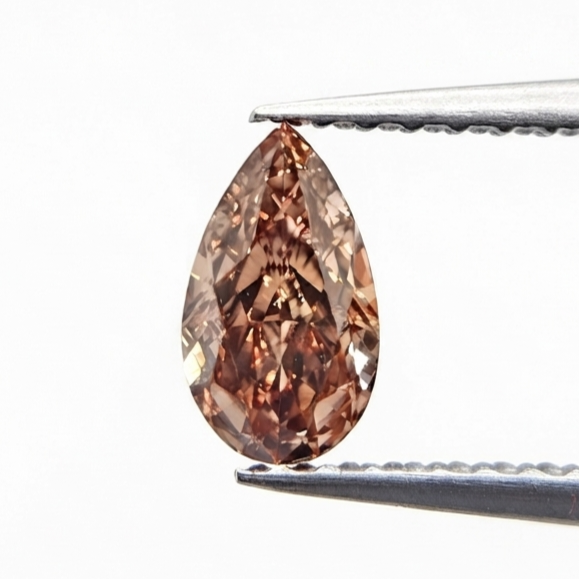 1.00 CT GIA Certified Fancy Dark Pink-Brown Pear Cut Natural Loose Diamond