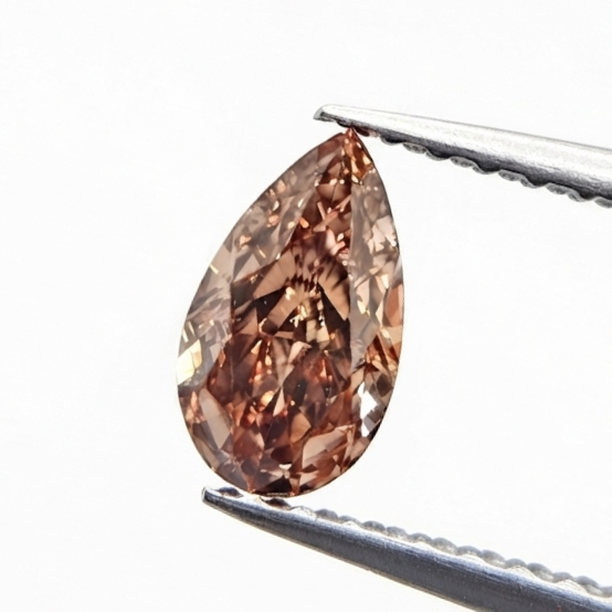1.00 CT GIA Certified Fancy Dark Pink-Brown Pear Cut Natural Loose Diamond