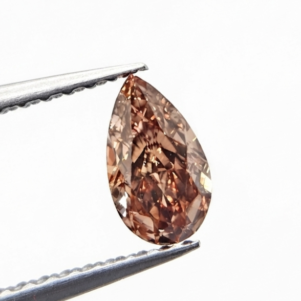 1.00 CT GIA Certified Fancy Dark Pink-Brown Pear Cut Natural Loose Diamond