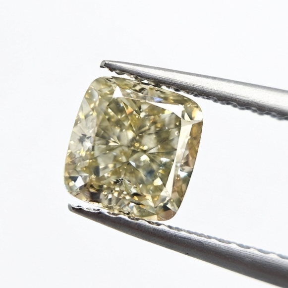 2.35 CT GIA Certified Fancy Brownish Greenish Yellow Cushion Cut Natural Loose Diamond