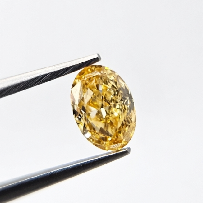 0.44 CT GIA Certified Fancy Intense Orange-Yellow Oval Cut Natural Loose Diamond