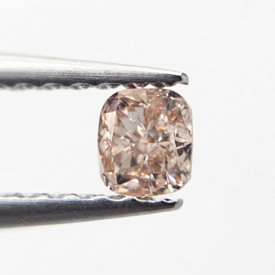 0.38 CT GIA Certified Fancy Brown-Pink Cushion Cut Natural Loose Diamond