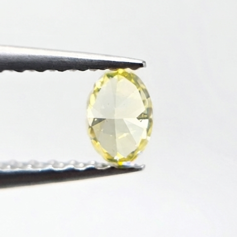 0.41 CT GIA Certified Fancy Intense Greenish Yellow Oval Cut Natural Loose Diamond