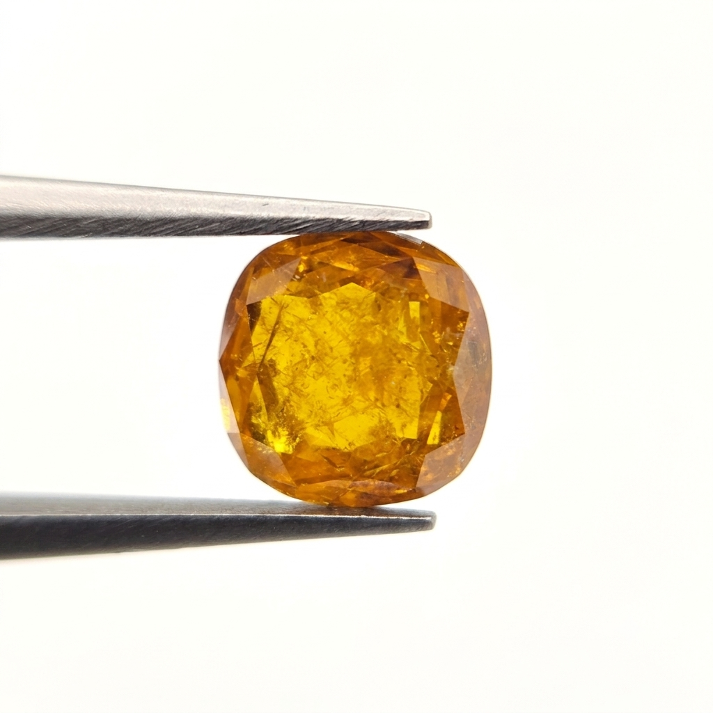 1.65 CT Cushion Cut Fancy Intense Orange-Yellow Natural Loose Diamond