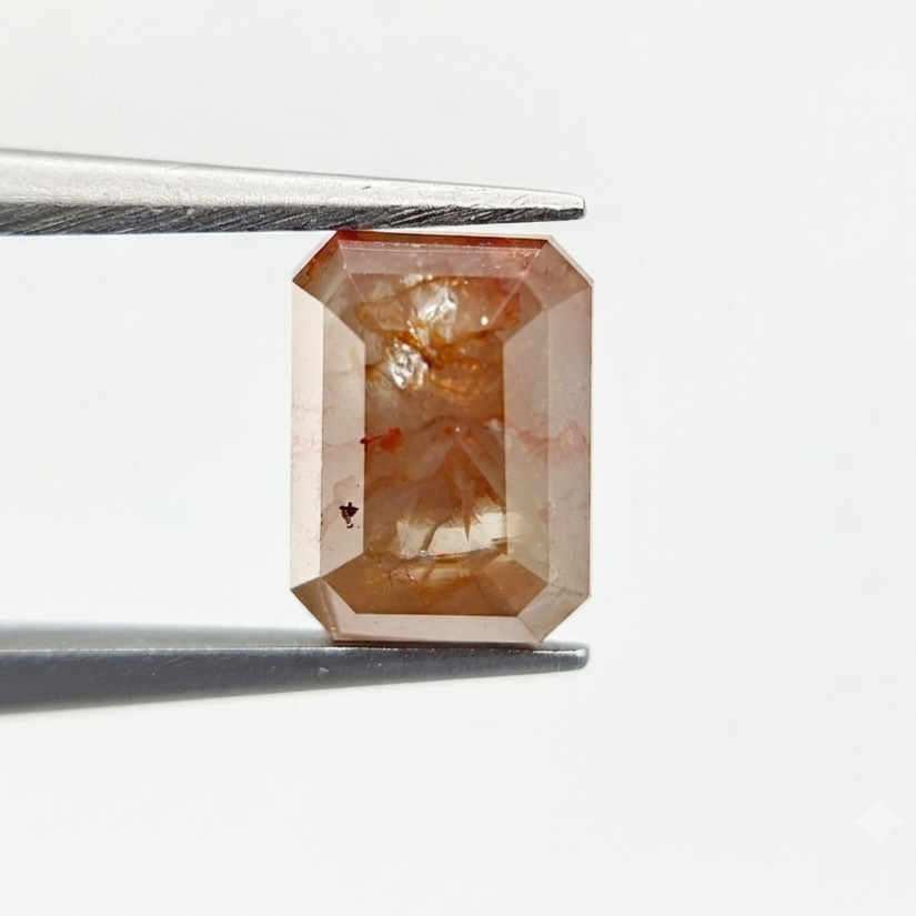 1.88 CT Emerald Cut Fancy Orange-Brown Natural Loose Diamond