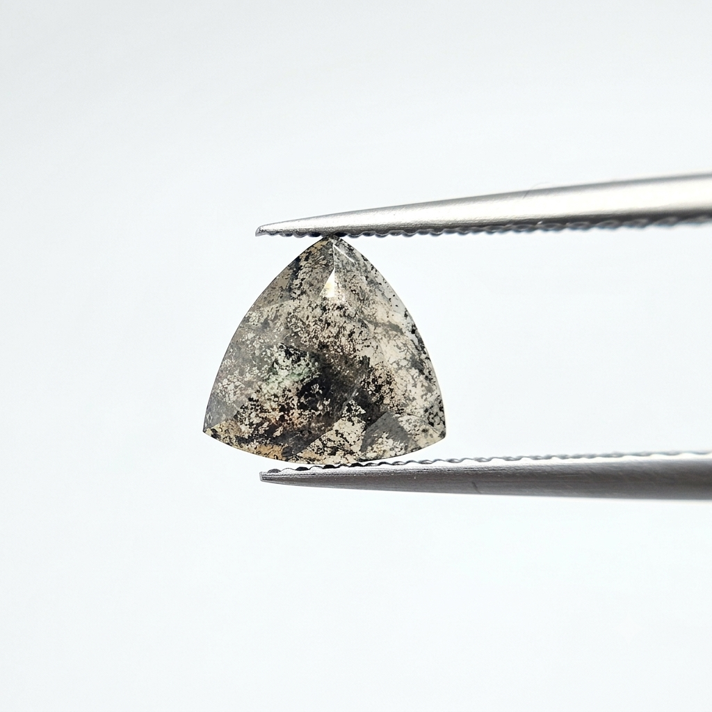 2.13 CT Architectural Trillion Cut Natural Salt and Pepper Loose Diamond