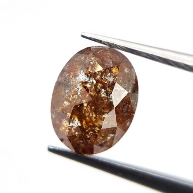 2.13 CT Oval Cut Fancy Cognac Brown Natural Diamond