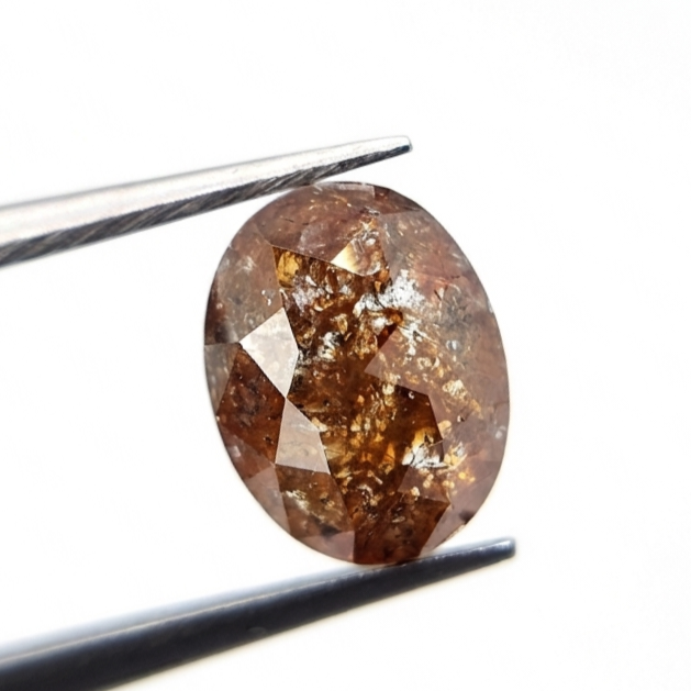 2.13 CT Oval Cut Fancy Cognac Brown Natural Diamond