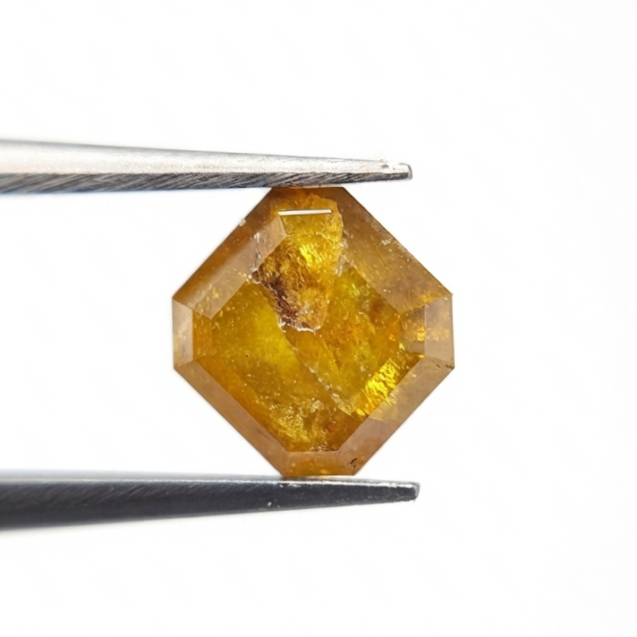 2.37 CT Radiant Cut Fancy Vivid Yellow-Brown Natural Diamond