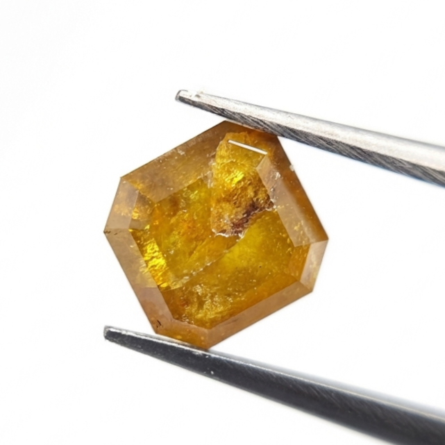 2.37 CT Radiant Cut Fancy Vivid Yellow-Brown Natural Diamond