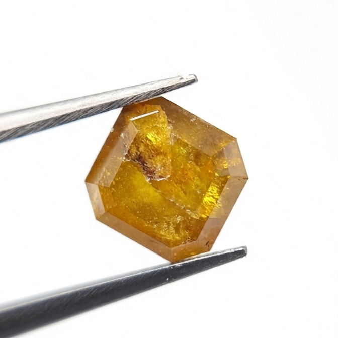 2.37 CT Radiant Cut Fancy Vivid Yellow-Brown Natural Diamond