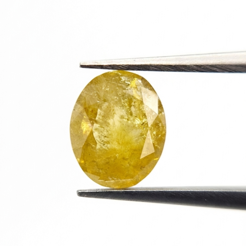 2.38 CT Oval Cut Fancy Intense Yellow Natural Diamond