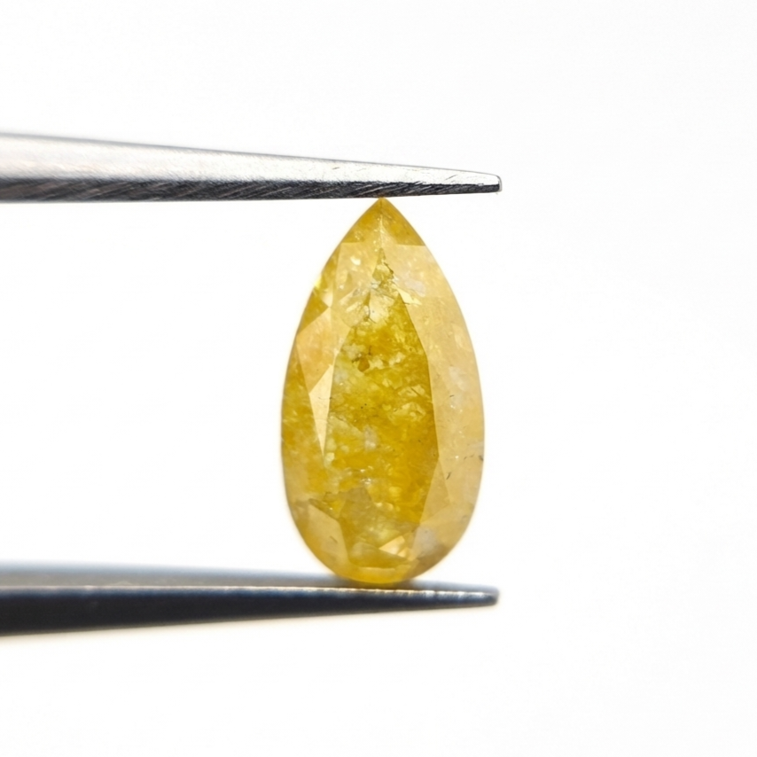 1.91 CT Pear Shape Fancy Intense Yellow Natural Diamond
