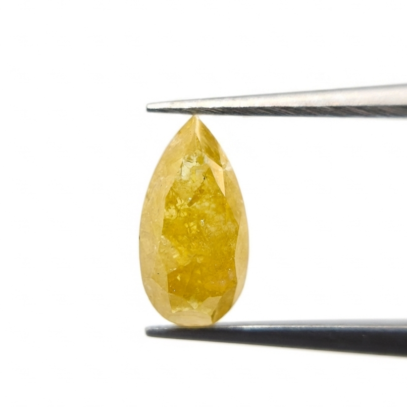 1.91 CT Pear Shape Fancy Intense Yellow Natural Diamond