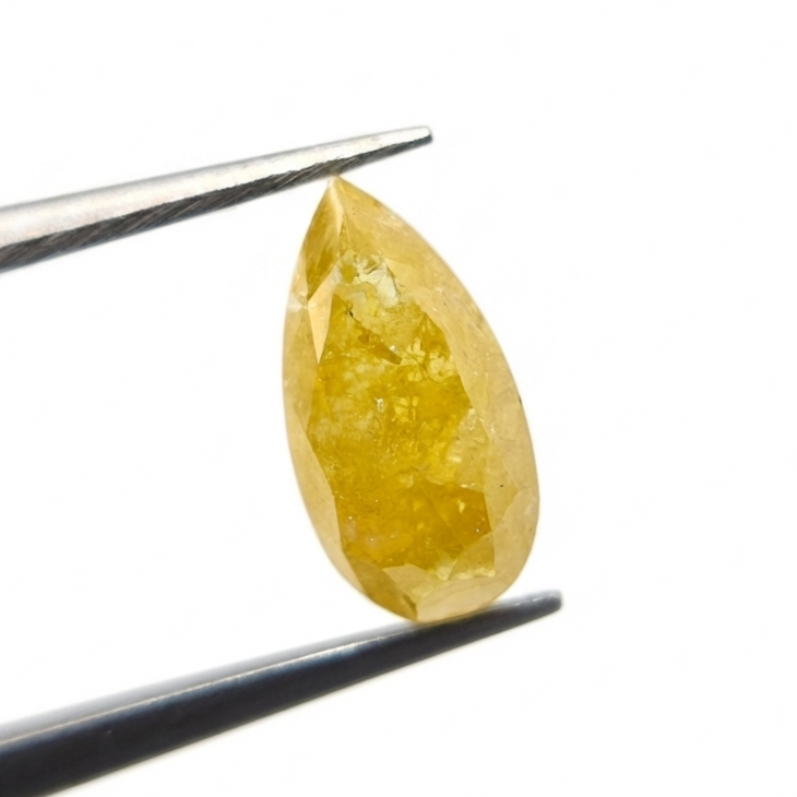 1.91 CT Pear Shape Fancy Intense Yellow Natural Diamond