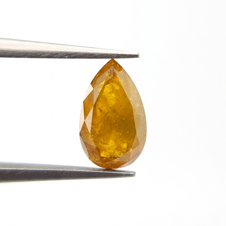 1.73 CT Pear Shape Fancy Deep Orange-Yellow Natural Diamond